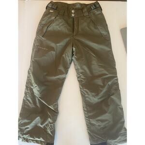 Columbia Convert Unisex Youth Size 10/12 Nylon Green Snow Pants Ski Snowboard